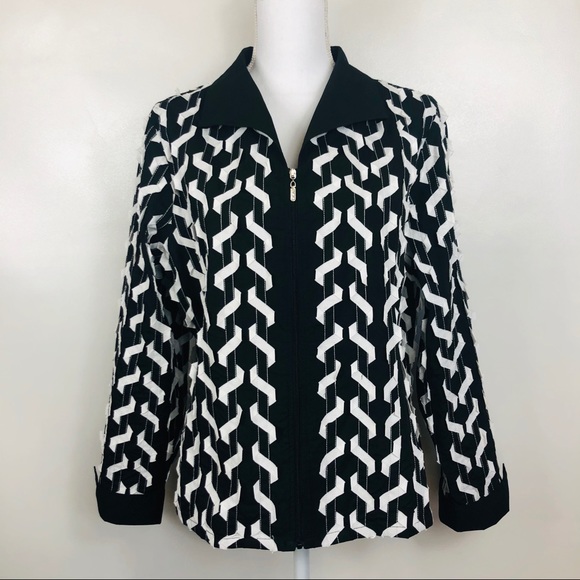 BLUE BAYOU WOMEN’S JACKET BLACK AND WHITE SZ LARGE - Picture 6 of 8